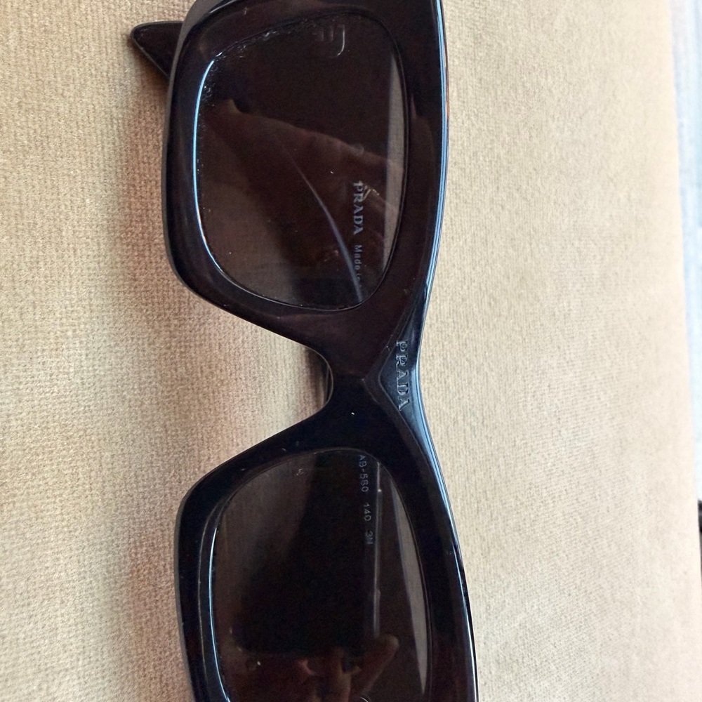 Prada Black Gloss Logo Triangle Sunglasses - Picture 3 of 5
